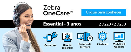 Banner Zebra OneCare ZD220 e ZD230 Essential 3 anos